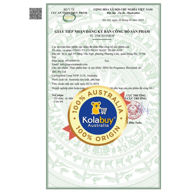 Viên uống cho bà bầu DHA Bio Island DHA for Pregnancy 60 viên