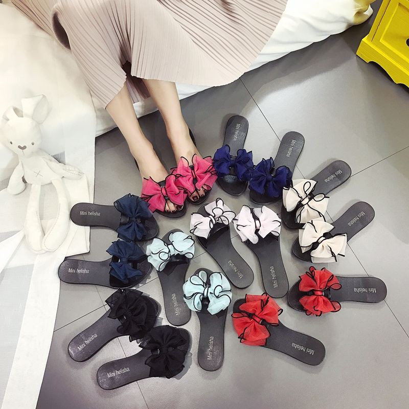 Slippers Women's Summer 2021 New Fashion Outer Shoes Women Korean Indoor Drag Bowknot Casual Slippers