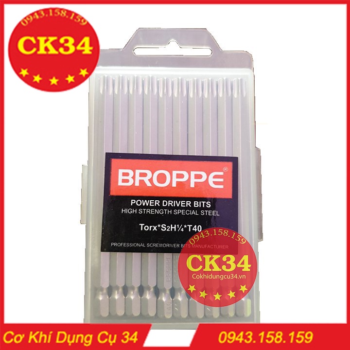 Hoa thị có lỗ, Lục giác bông T40 dài 100mm BROPPE