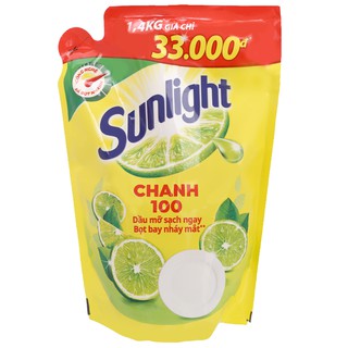 Nước Rửa Chén Sunlight Chanh 100 Túi 2.6~ 3.5kg