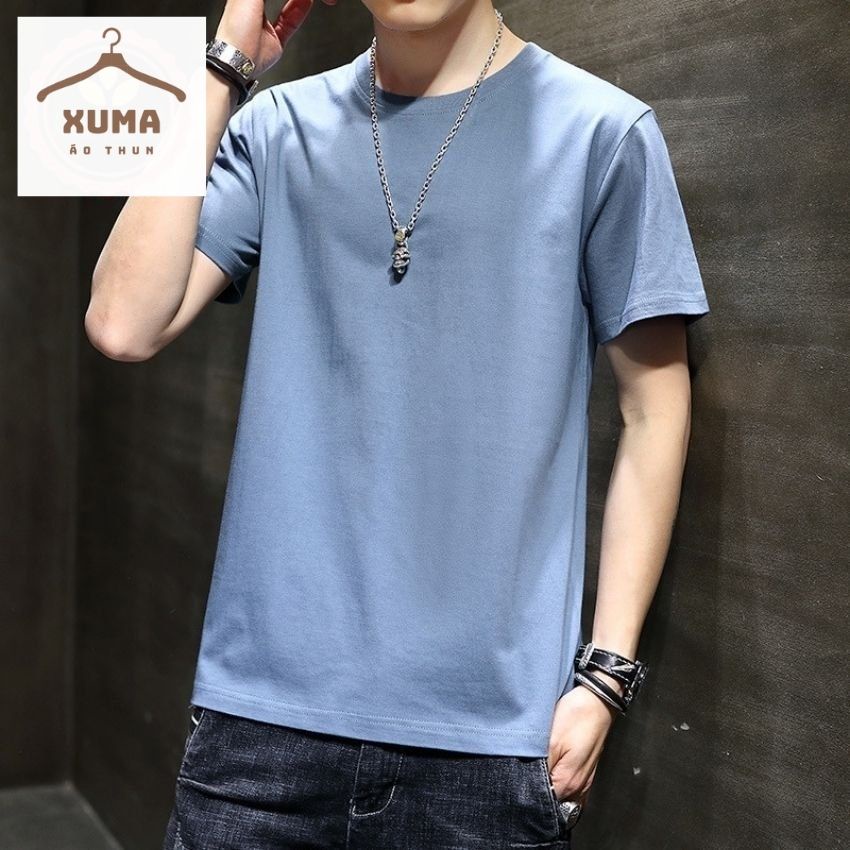 [ FREE SHIP ] Áo phông nam áo thun nam tay ngắn cổ tròn màu trơn chất thun lạnh co giãn 4 chiều xuma