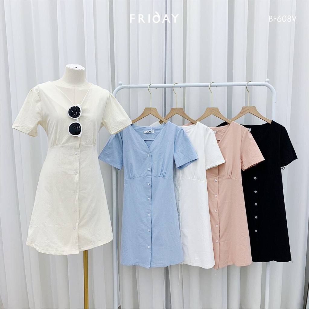 Váy cổ chữ V nơ sau Friday | BigBuy360 - bigbuy360.vn