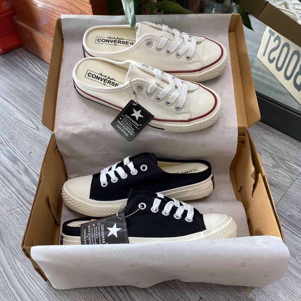 Giầy Sục Converse [ Full Box ] Nữ Đen - Trắng Cao Cấp - Sneaker Đạp Gót Mới