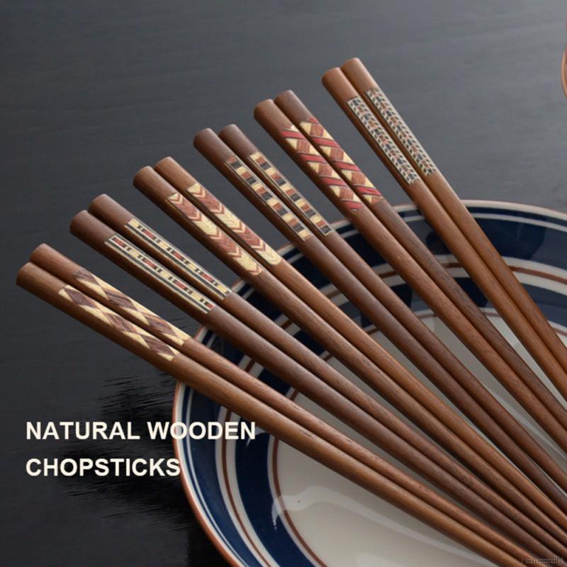 Đũa gỗ họa in họa tiết kẻ hoa văn dành cho gia đình