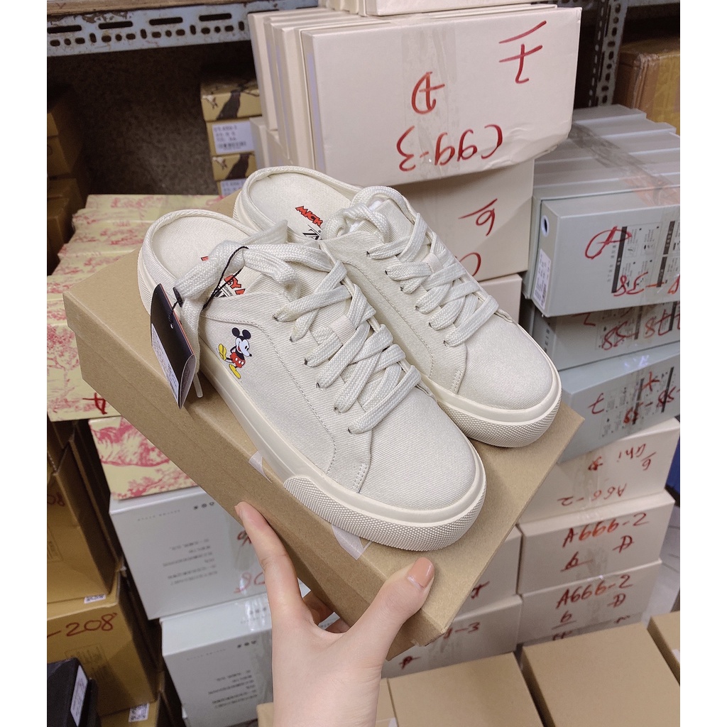 Giày Sục zara mickey xuất dư fullbox tag mác