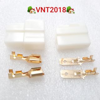 Đầu cos AT6-2P đấu nối dây điện 6.3mm