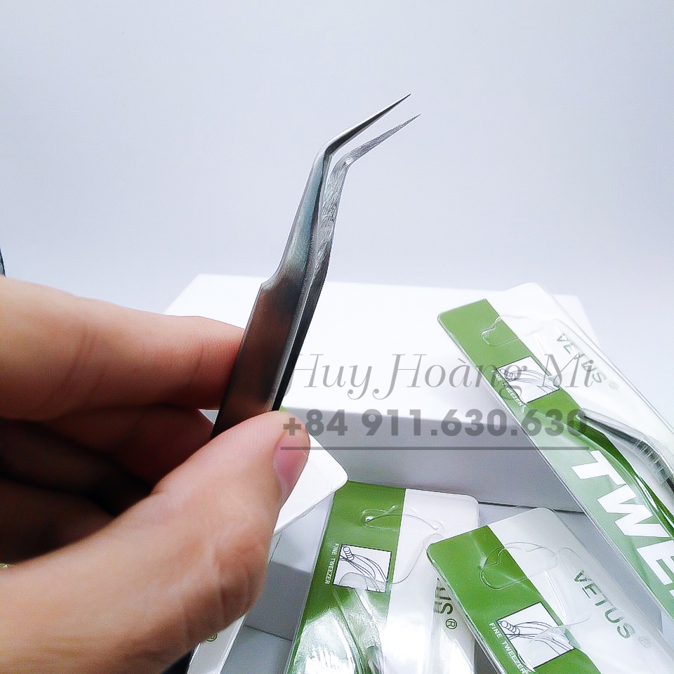 NHÍP TÁCH MI CONG - THẲNG TRƠN BẠC - Dụng cụ nối mi - Huy Hoàng Mi