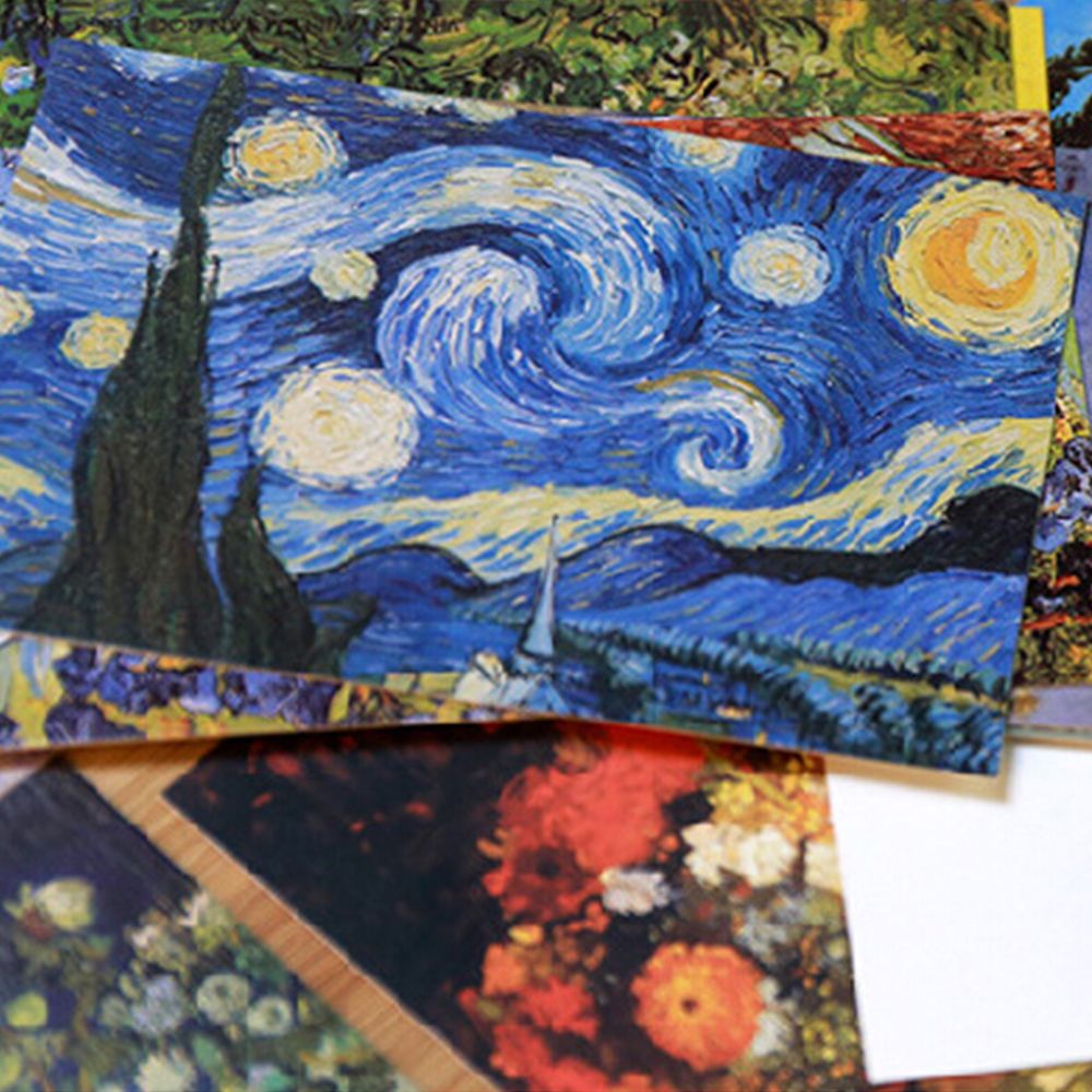 Set 30 tấm bưu thiếp in hình tranh sơn dầu của Van Gogh độc đáo