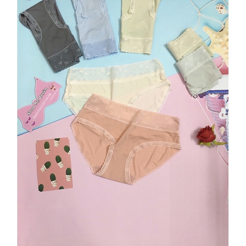 Quần lót su lụa phối ren không đường may