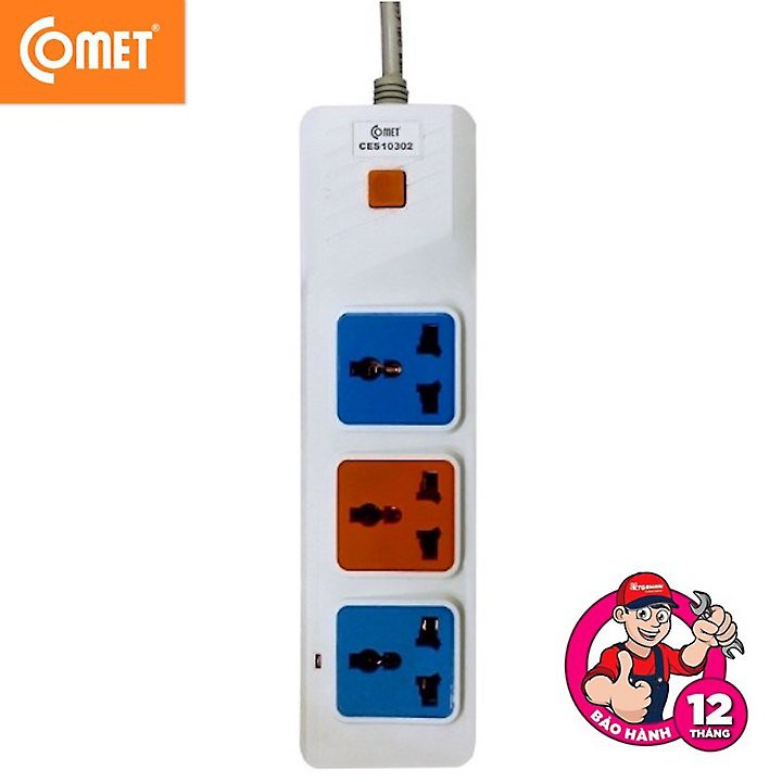 Ổ cắm điện đa năng COMET CES10302 sử dụng thích hợp với tất cả các loại phích cắm