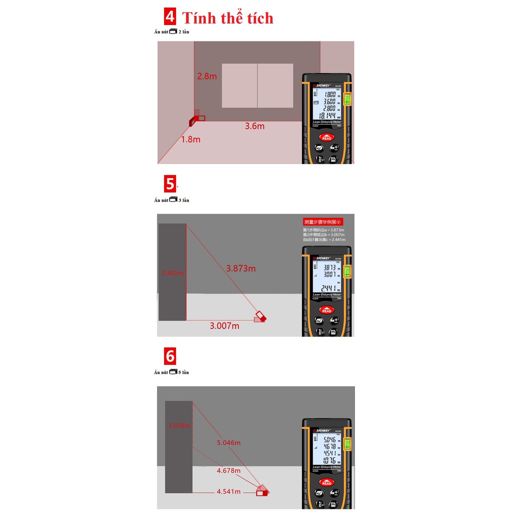 RẺ VÔ ĐỊCH 🔥Thước đo khoảng cách laser SNDWAY SW-M50🔥FREESHIP🔥