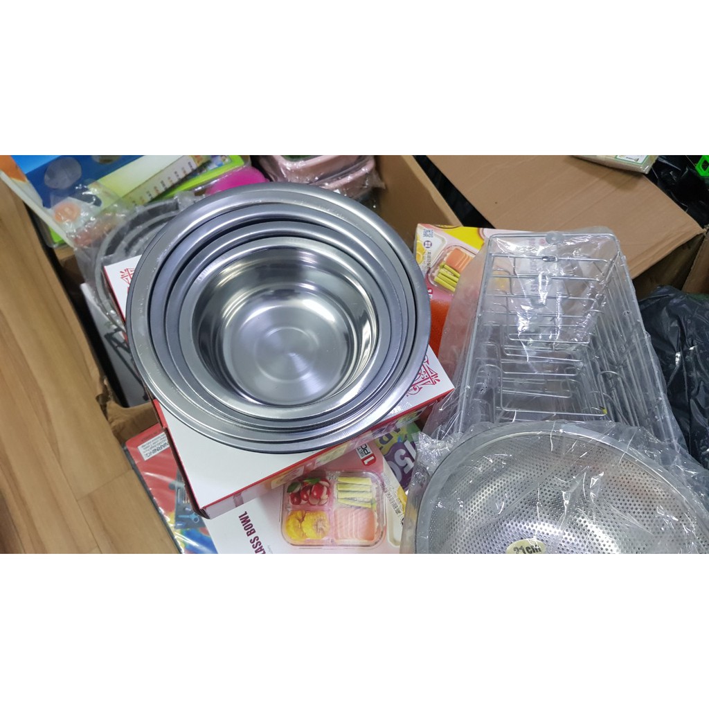 [ RẺ VÔ ĐỊCH ] SET 5 BÁT INOX LOẠI 18 ĐẾN 26 CM GIÁ SIÊU HÓT