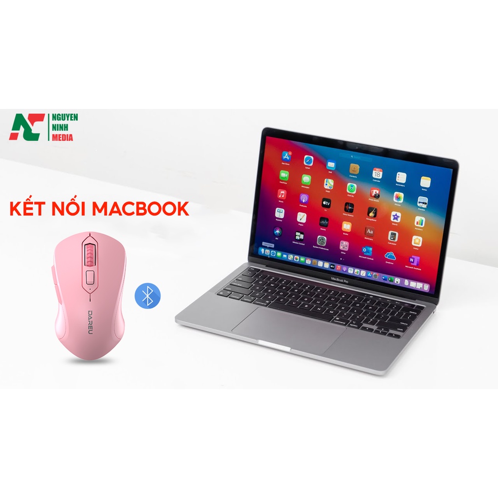 Chuột Bluetooth Dareu LM115B Pink (Màu Hồng) - Kết Nối Điện Thoại, iPad, Macbook - Hàng Chính Hãng