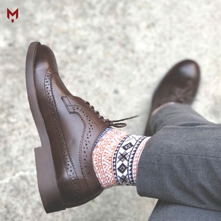 Giày tây công sở nam da bò cao cấp nhập khẩu thời trang derby brogues longwing mad