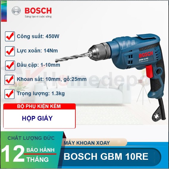 Máy khoan 450W Bosch GBM 10 RE