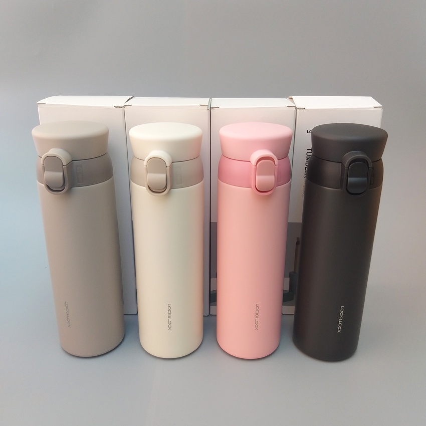 Bình giữ nhiệt Lock&amp;Lock Wannabe One Touch LHC3240PIK 450ml Inox316 - Hồng