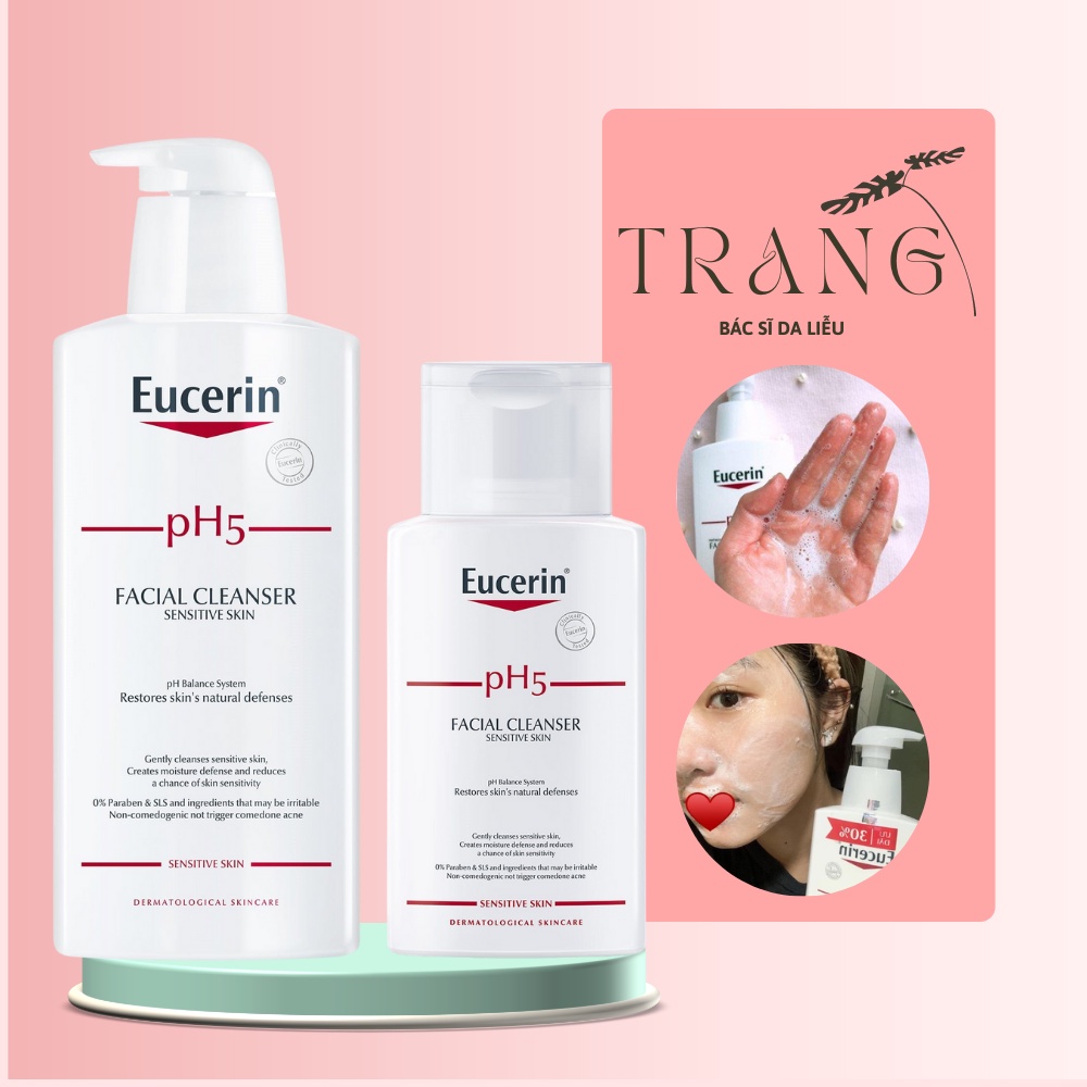 [NHẬP KHẨU] Sữa Rửa Mặt Eucerin PH5 Cho Da Nhạy Cảm 100ml & 400ml - Facial Cleanser Sensitive Skin S