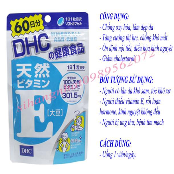 HOTViên uống D.H.C Vitamin E 60 ngày- DHC_Vitamin E Nhật Bản 60 ngày