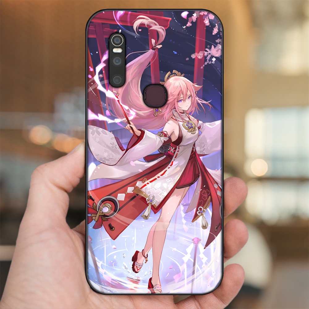 Ốp lưng Vivo V15 viền đen in hình Yae Miko Genshin Impact