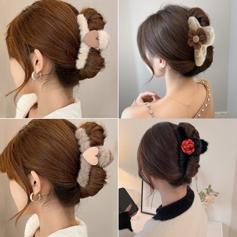 Kẹp Tóc Phối Lông Phong Cách Hàn Quốc Thời Trang Cho Nữ