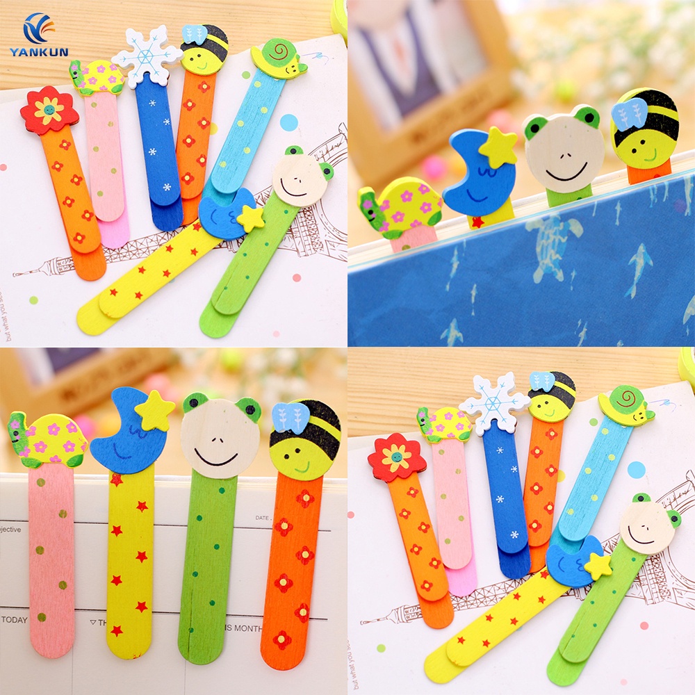 Thời Trang Thẻ Đánh Dấu Sách Bằng Gỗ Họa Tiết Hoạt Hình Dễ Thương Cho Bé