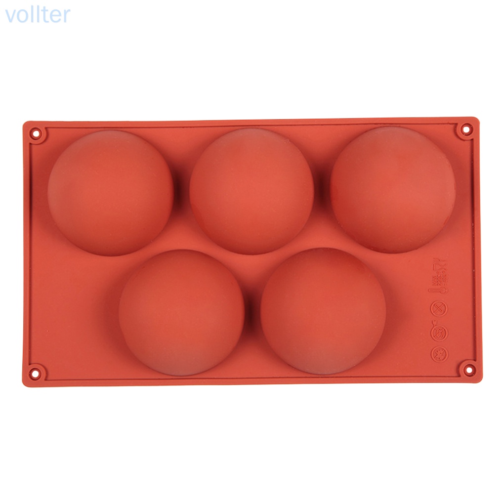 Khuôn Silicone Làm Bánh Hình Bán Nguyệt 5 Ngăn Chống Dính Tiện Dụng Cho Nhà Bếp