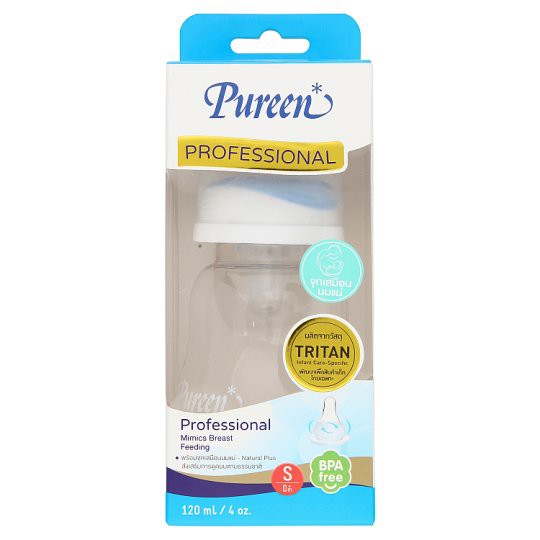Bình sữa Pureen Professional Tritan Wide Neck Mimics Breast Feeding 120ml - 250ml