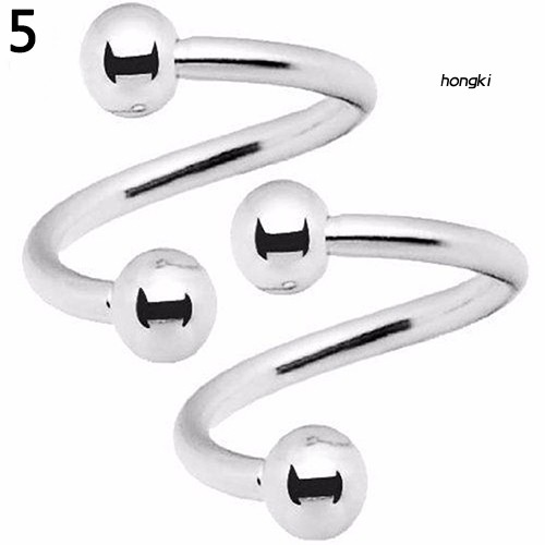 Bộ 2 Khuyên Mũi Hình Xoắn Ốc Bằng Thép Không Gỉ