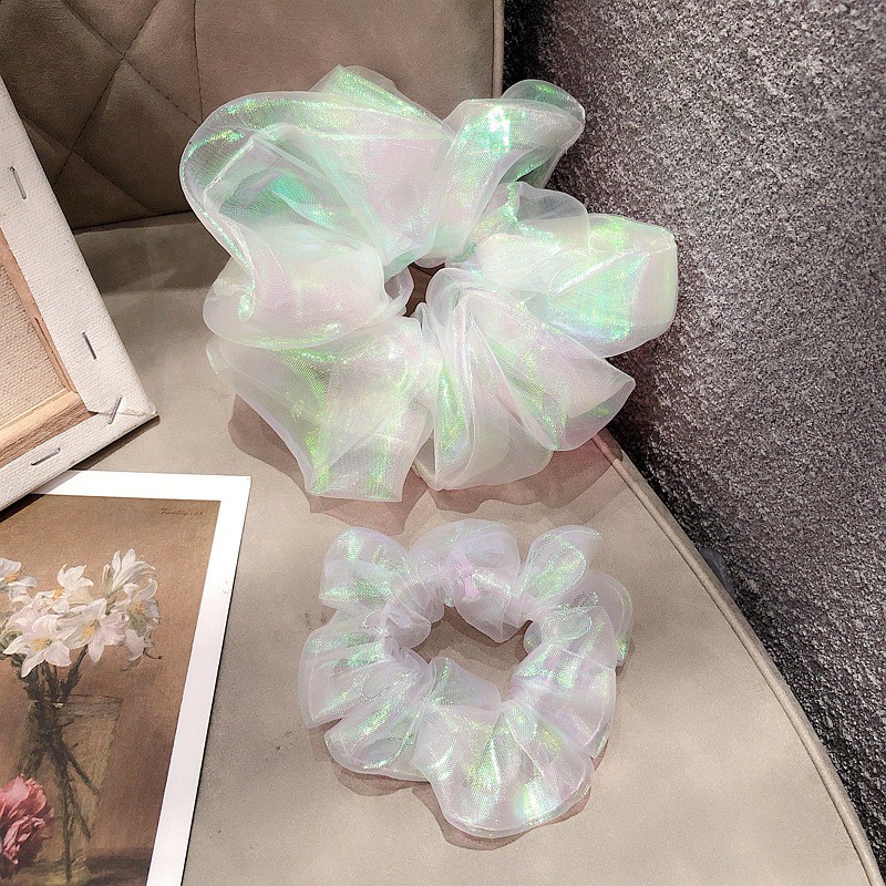 Dây buộc tóc phản quang hologram co giãn size lớn