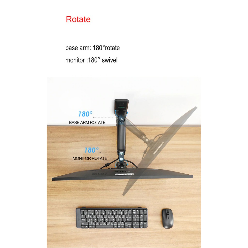 Giá treo tường màn hình máy tính tivi NB F120 xoay 180 độ 17-27 inch