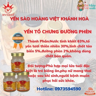 Yến sào hủ chưng hoàng việt nha trang bồi bổ sức khỏe tăng đề kháng giải nhiệt đường phèn hạt chia táo đỏ 30% yến tươi