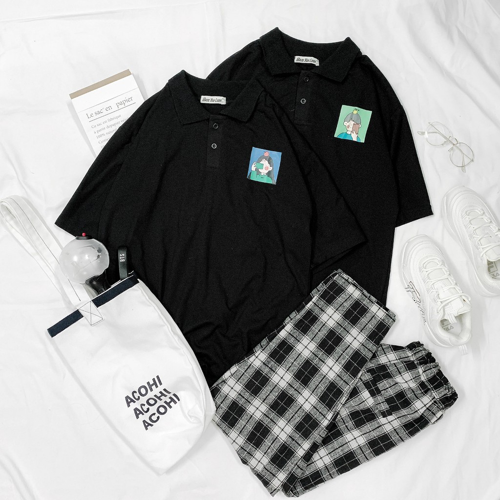 Áo thun polo tay lỡ  CHỤP HÌNH  phông Unisex nam nữ tee oversize form rộng pull Ulzzang Streetwear Hàn Quốc vải mềm