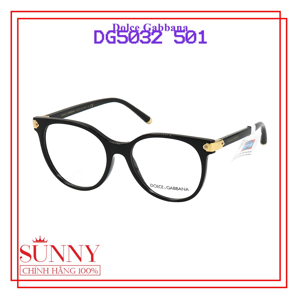 Gọng kính nam nữ chính hãng Dolce &amp; Gabbana DG5032 màu sắc thời trang, thiết kế dễ đeo bảo vệ mắt