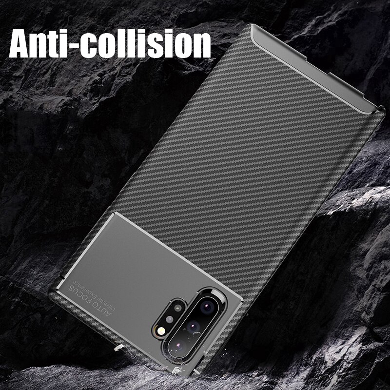 Samsung Galaxy Note10 Plus Note 10 Note 9 Case Carbon Fiber Full Protection Soft Silicone Cover BY