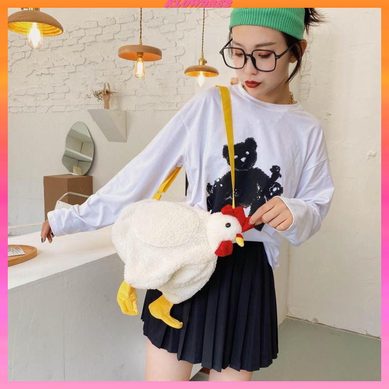 Túi đeo chéo phối hình con gà trống dễ thương cho nữ