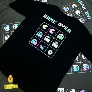 ÁO THUN OVERSIZE GAME OVER - UNISEX NAM NỮ - PHẢN QUANG 3D 7 MÀU