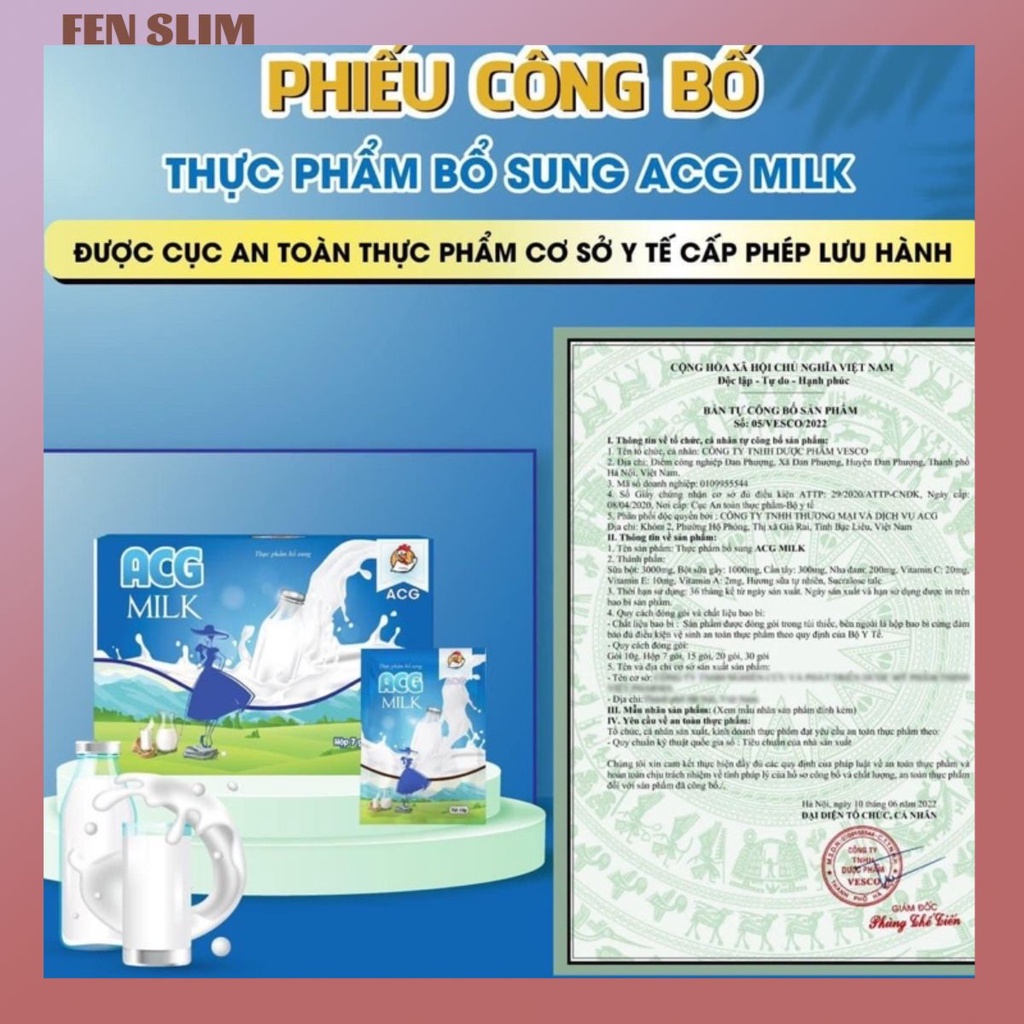 Detox giảm cân vị sữa  ACG giúp eo thon dáng chuẩn tặng kèm khi mua