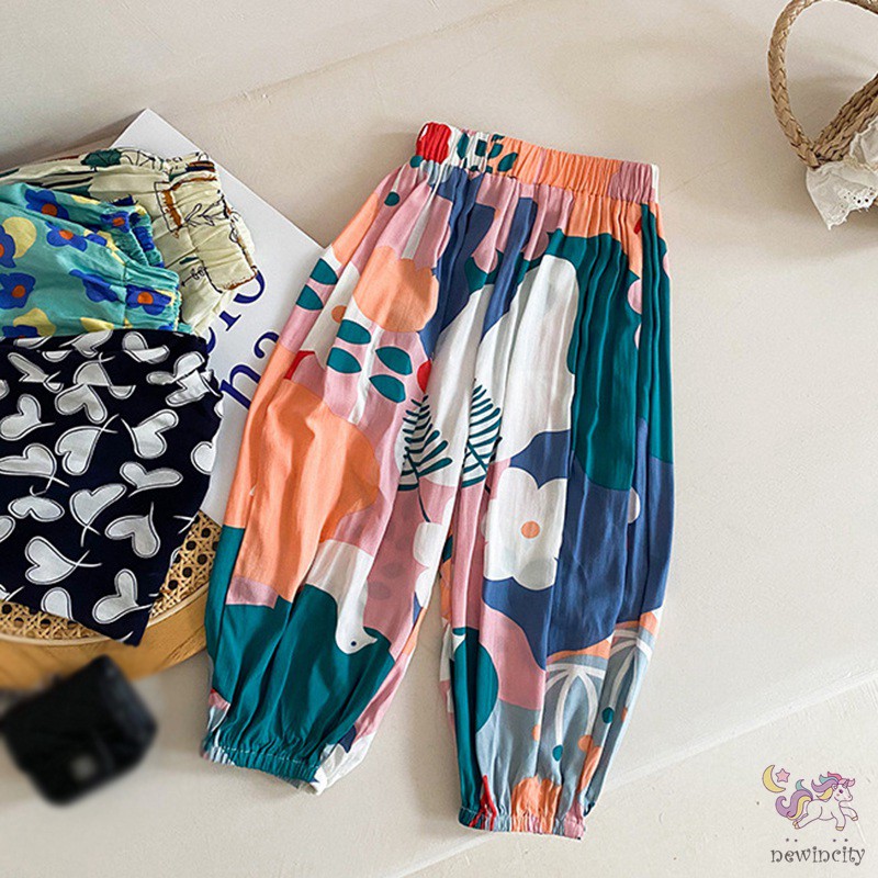 Quần Cotton Siêu Nhẹ Dáng Rộng Chống Muỗi Phong Cách Hàn Quốc Cho Bé Gái