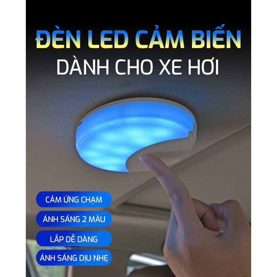 Đèn Led trần xe ô tô ⚡FREESHIP⚡xe hơi cảm ứng, công nghệ Pin sạc