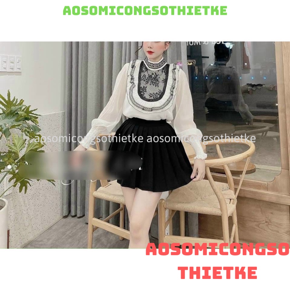 áo sơ mi tay bồng, áo sơ mi tơ 2 lớp hàng QCCC A00016 KACA aosomicongsothietke