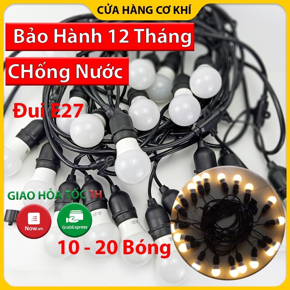 Combo 5 dây đèn trang trí ngoài trời 20 bóng -10 bóng chống nước dùng cho quán cà phê, trà chanh, trà sữa... BH 12 Tháng