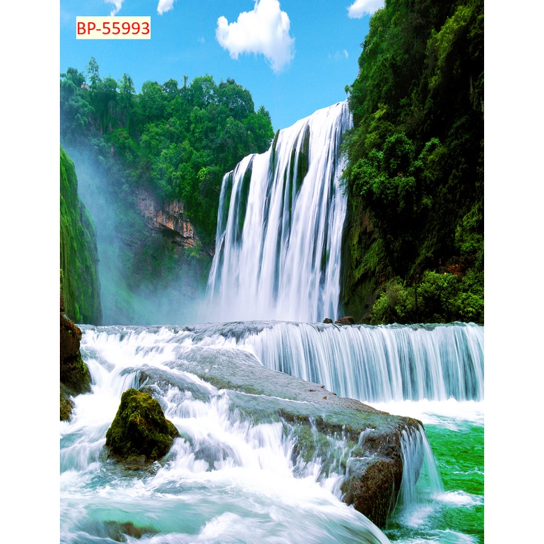 Tranh thác nước thiên nhiên tặng keo và dụng cụ dán 3D