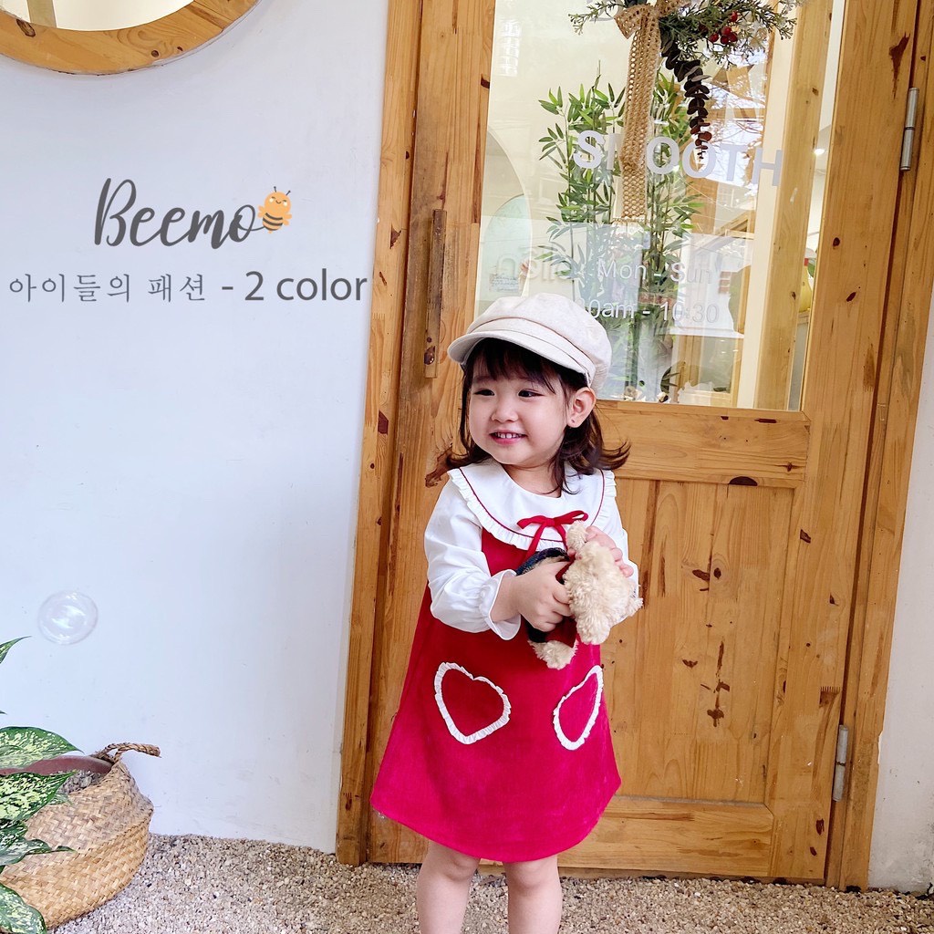Váy Nhung Bé Gái Mặc Chơi Tết Size 8kg-18kg