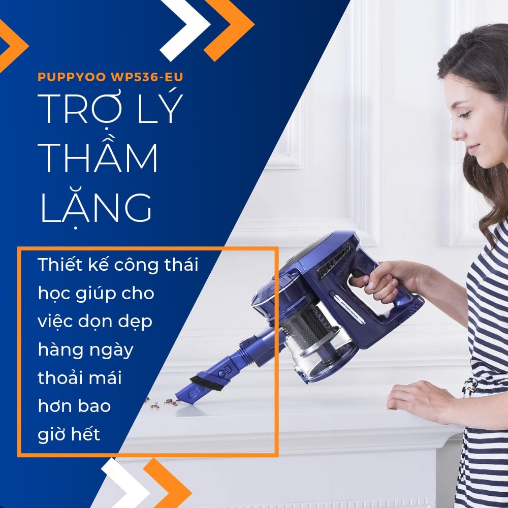Máy hút bụi cầm tay không dây PUPPYOO WP536 đa năng gia đình mini pin sạc - HN | BigBuy360 - bigbuy360.vn