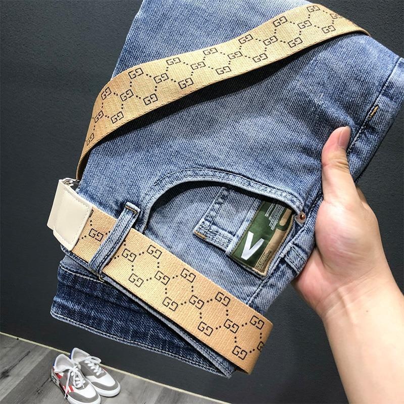 Quần jeans lửng thêu chữ thời trang dành cho nam