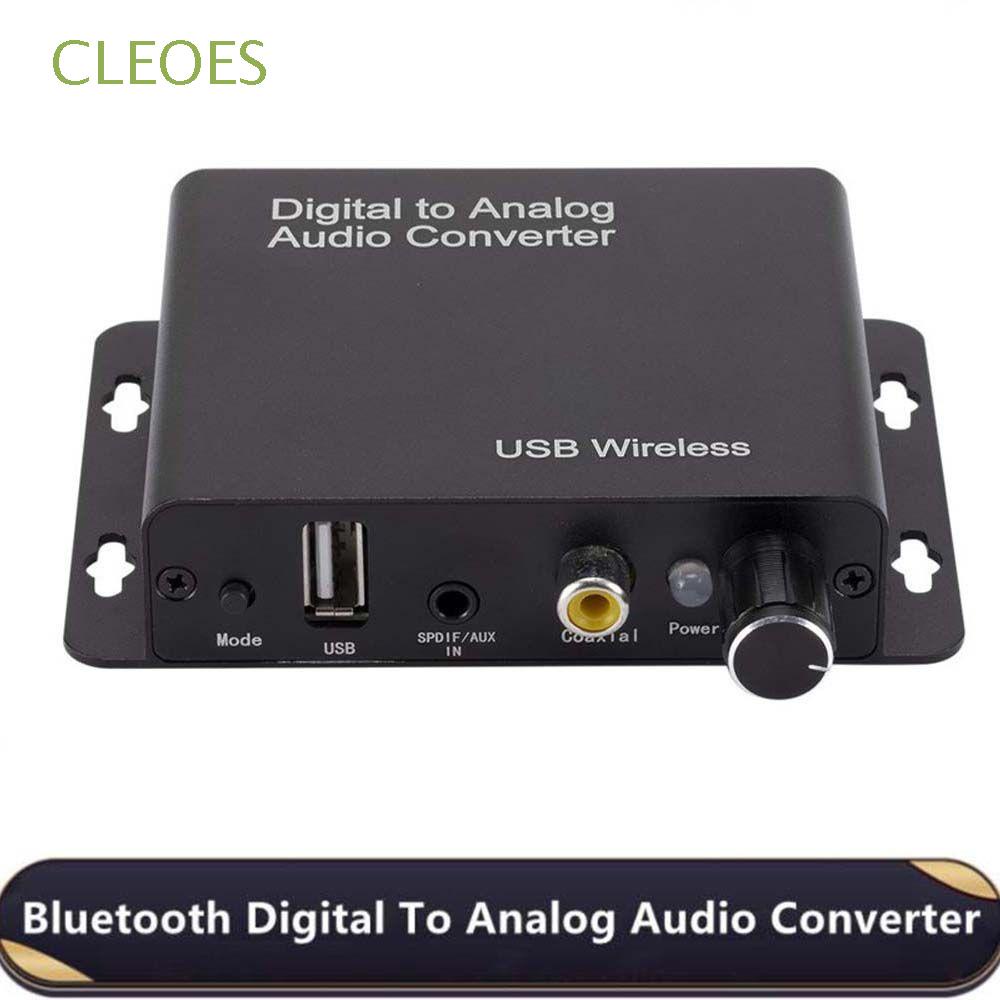 CLEOES Audio Analog Audio Converter 3.5mm Jack Digital to Analog Audio Converter DAC Audio Adapter 3.5AUX Amplifier Decoder DAC Bluetooth 5.0 Coaxial for Phone Music DAC Amplifier/Multicolor