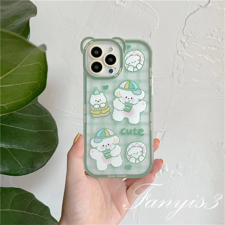 Ốp Điện Thoại Mềm Trong Suốt Họa Tiết Gấu Trắng Cho iPhone 14 13 12 11 Pro Max X XR Xs Max 8 7 6 6s Plus SE 2020