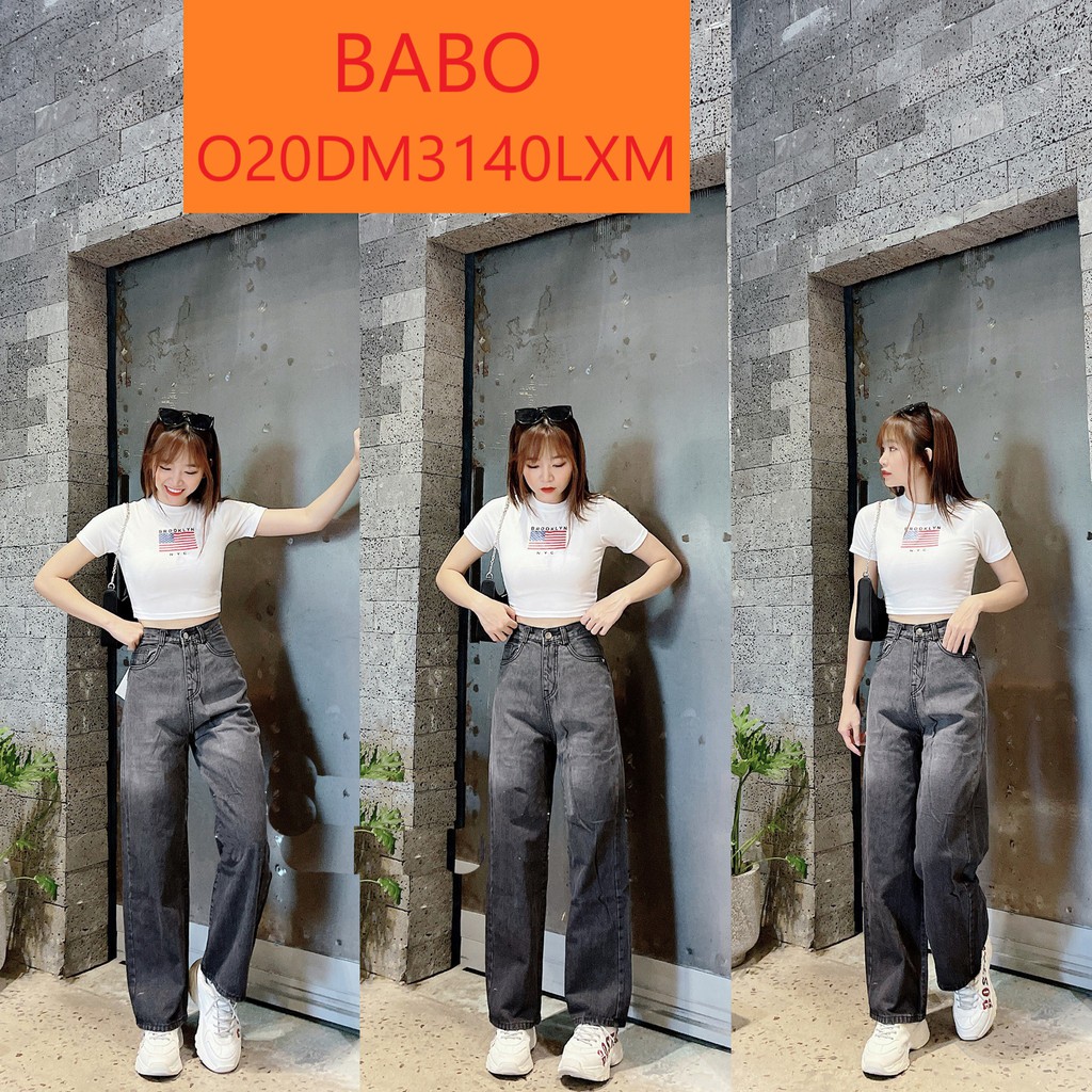 QUẦN JEAN ỐNG RỘNG NỮ LOANG MÀU XÁM ĐEN LƯNG CAO LAI CUỐN CAO CẤP BABO FORM DÀI RỘNG SIÊU HOT HIT