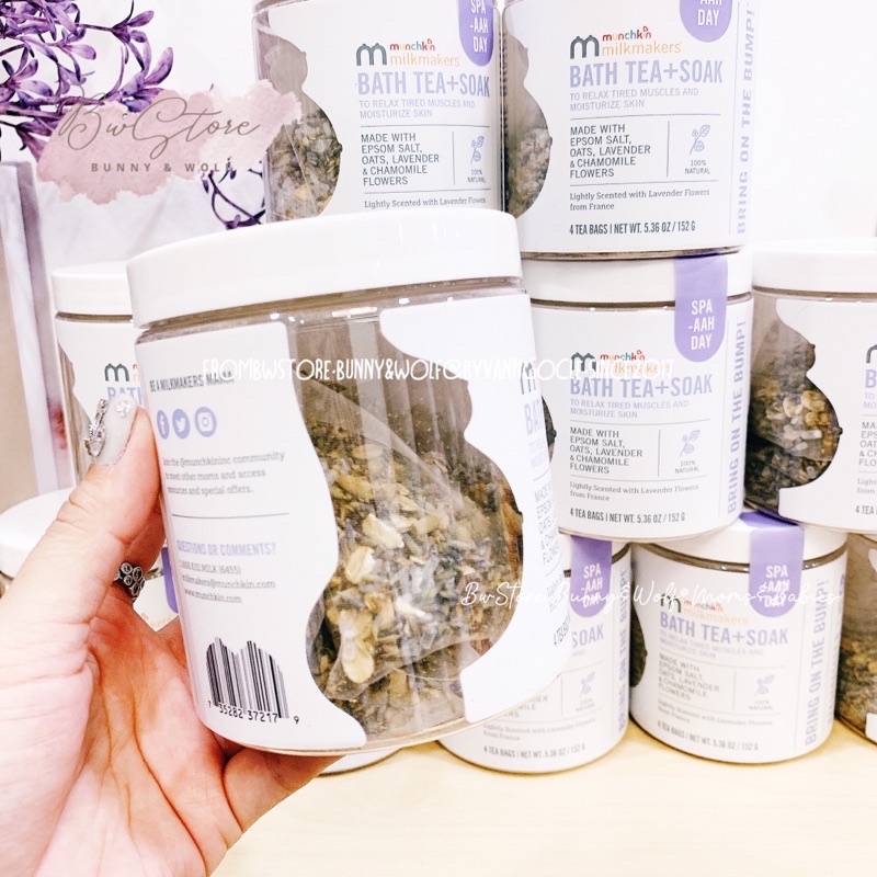 Trà Tắm + Ngâm Chân Thảo Dược Munchkin Milkmakers Bath Tea + Soak cho mẹ bầu và sau sinh