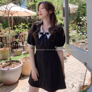 ❤️⚡VÁY ĐEN CỔ PHA KÈM TAG NƠ⚡️ {Mini House}